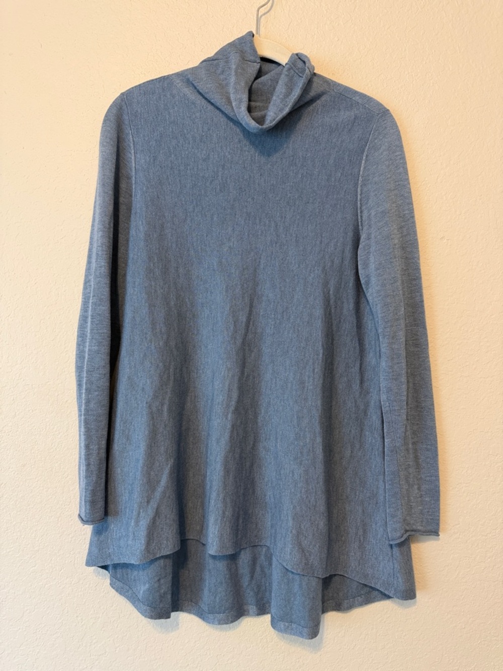 Eileen Fisher Dusty Blue Turtleneck Swing Tunic